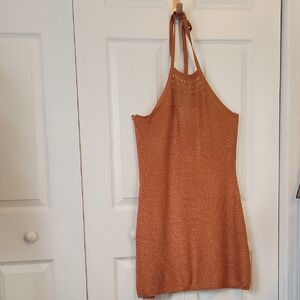 Brown Halter Knit Dress